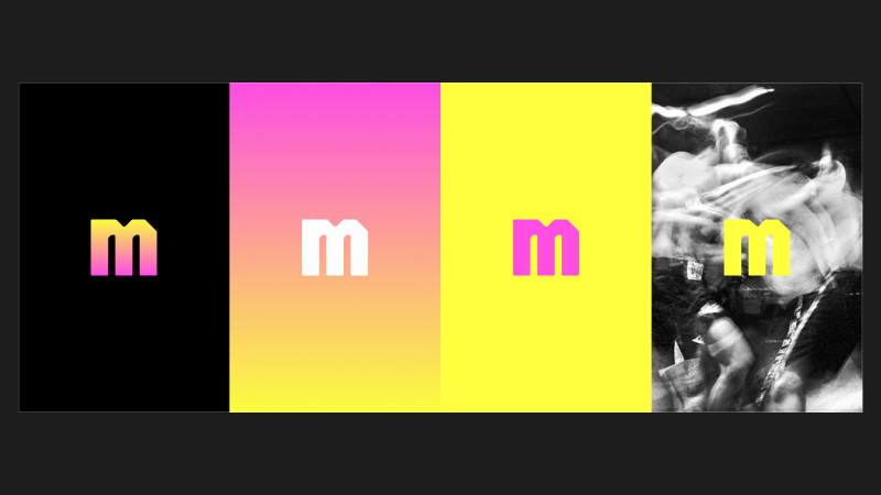 The Moxie symbol across four color treatments