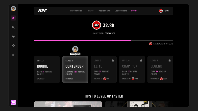 A UFC loyalty platform powered by Moxie